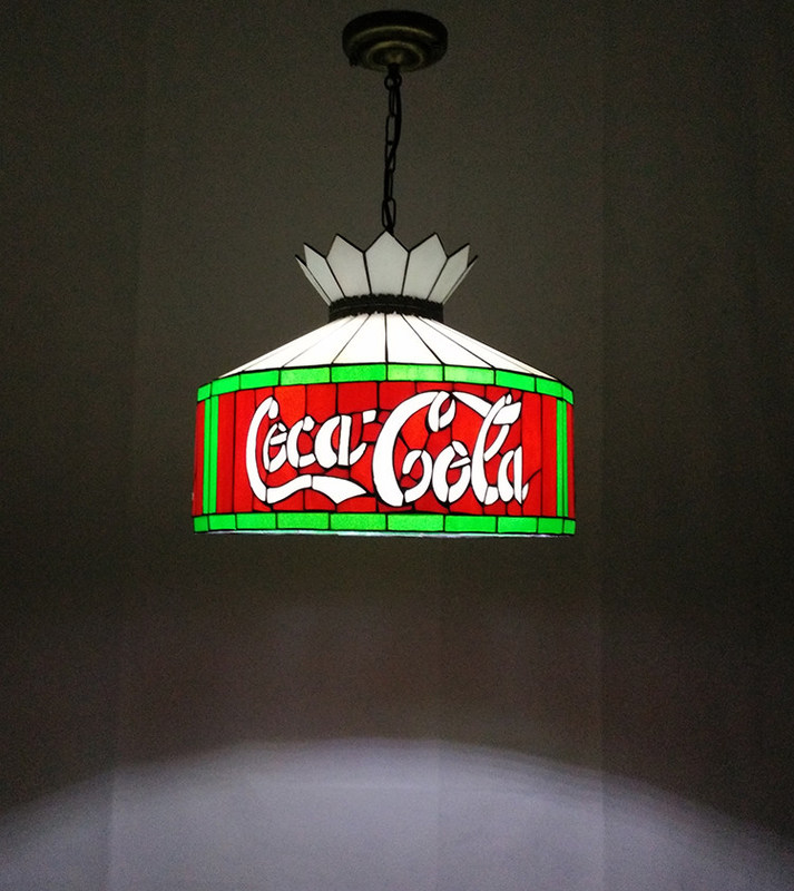 12' 바 레스토랑 카페 식실 힐링 라이트 천장 라이트 레드 스테인드 글래스 LED 랜더 랜더 램프